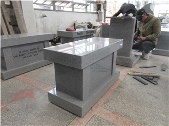 China Gray G614 Granite Cremation Monumental Bench