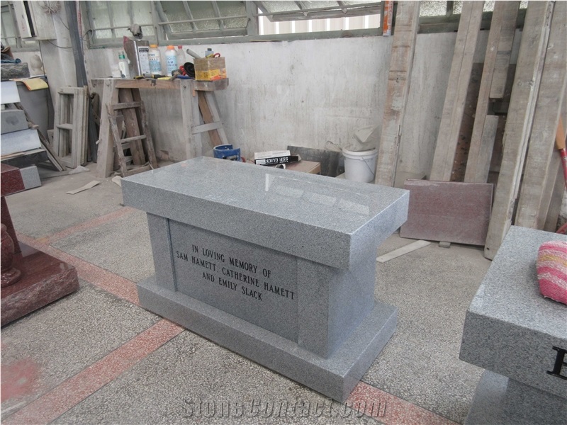 China Gray G614 Granite Cremation Monumental Bench