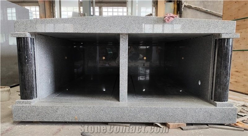 China Grey Granite Mausoleum Burial Crypt