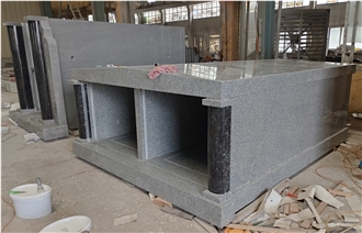 China Grey Granite Mausoleum Burial Crypt