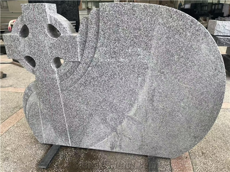China Grey Granite Polished Celtic Cross Carved
