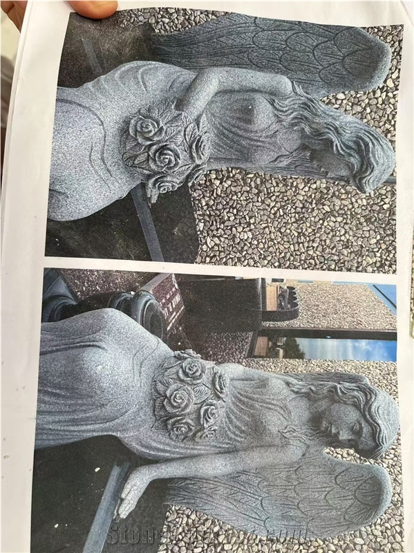 China Grey Granite Polished Serp Top Monument Western Style