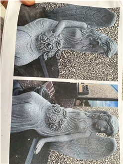 China Grey Granite Polished Serp Top Monument Western Style