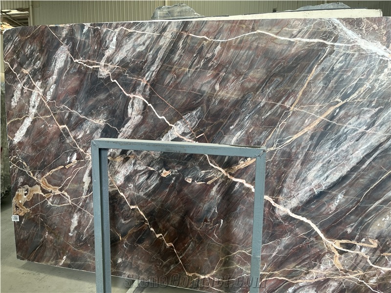 China Natural Louis Red Marble Slabs Polished