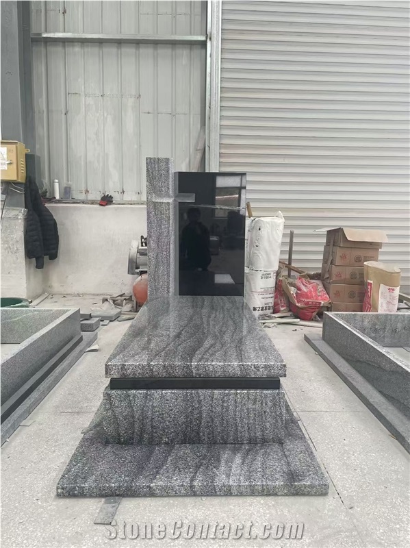 China Viscont White Angola Black Granite Single Monument