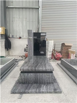 China Viscont White Angola Black Granite Single Monument