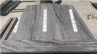 China Viscont White Granite And Angola Black Double Monument