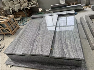 China Viscont White Granite Tombstone Three Covers