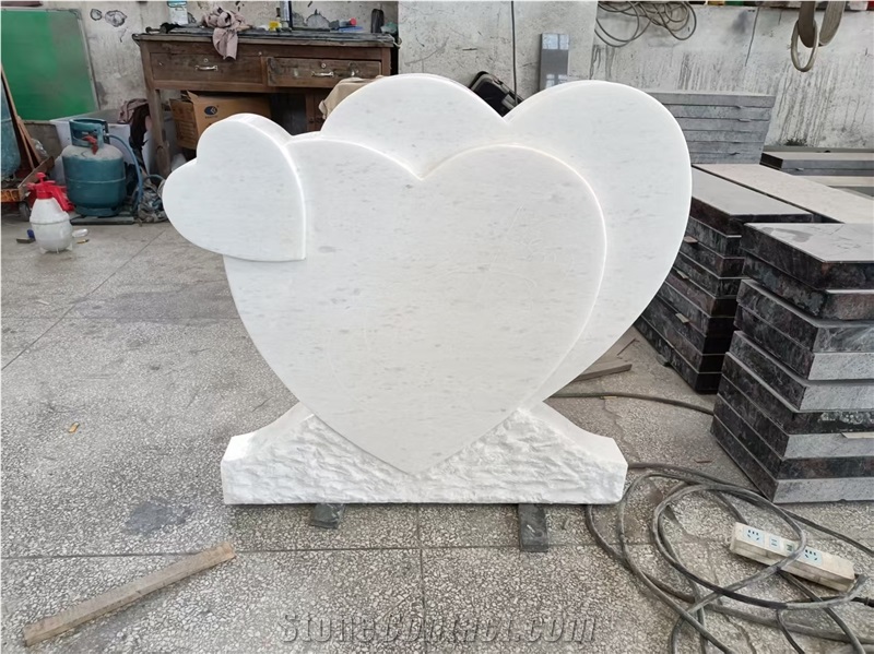 Crystal White Heart Shaped Monument Memorial