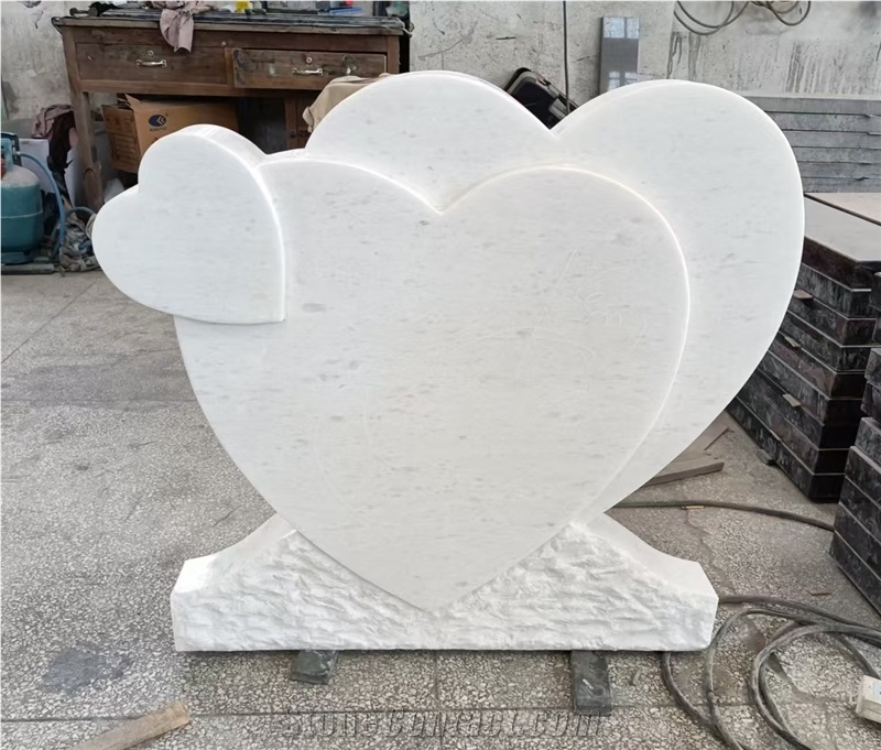Crystal White Heart Shaped Monument Memorial