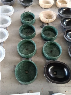 Dark Green Marble Wash Basins