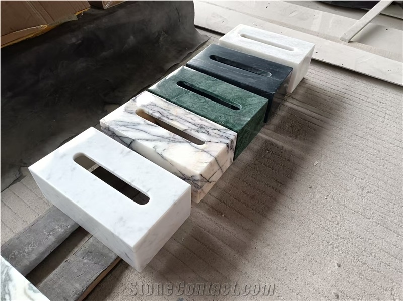 Dark Green Serpentine Marble Tissue Box Home Decor Products