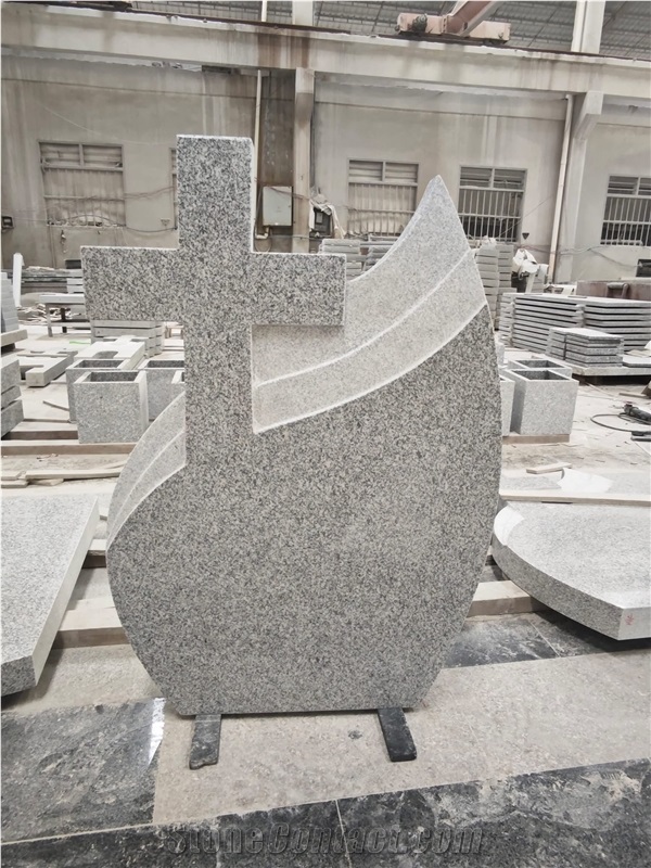 G603 Granite Cross Tombstone Romanian Style