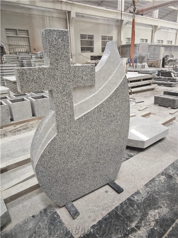 G603 Granite Cross Tombstone Romanian Style