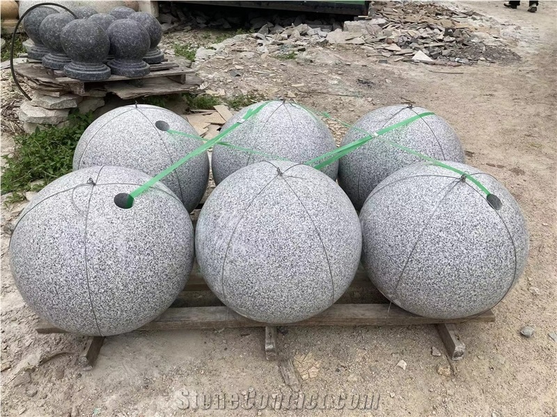 G603 Granite Polished Round Sphere Garden Ornaments