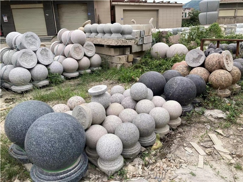 G603 Granite Polished Round Sphere Garden Ornaments