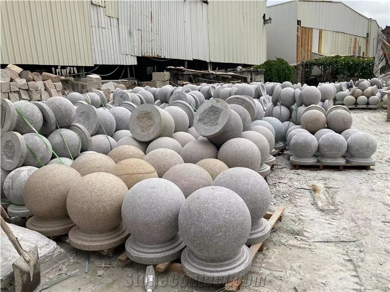G603 Granite Polished Round Sphere Garden Ornaments