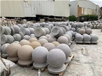 G603 Granite Polished Round Sphere Garden Ornaments