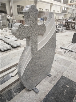 G603 Gray Granite Cross Headstone