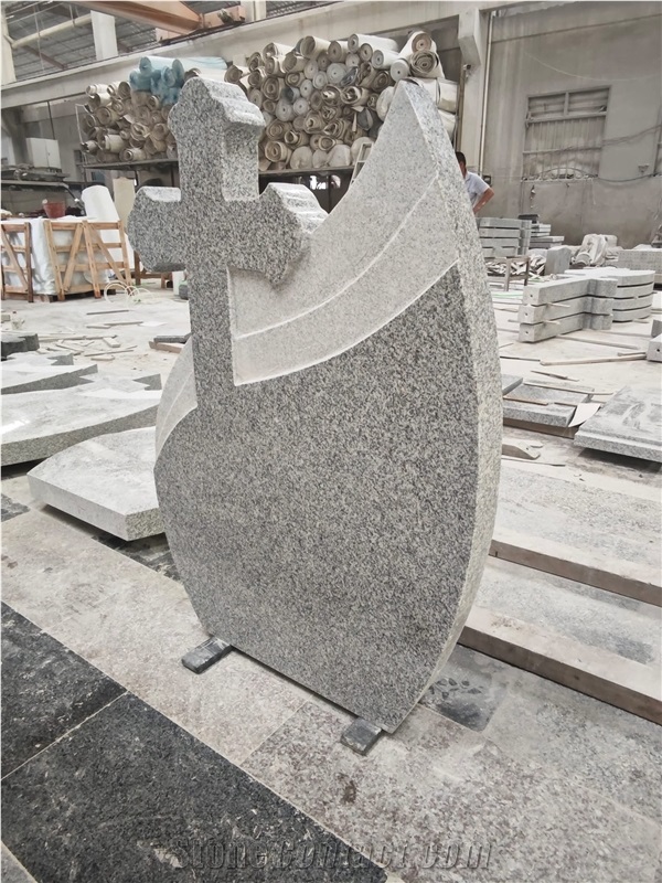G603 Gray Granite Cross Headstone