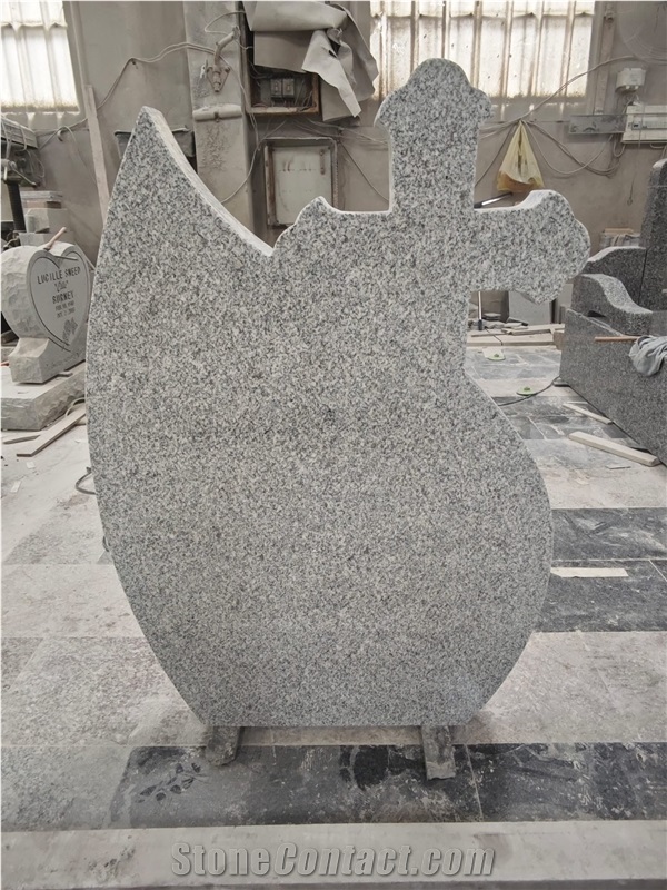 G603 Gray Granite Cross Headstone