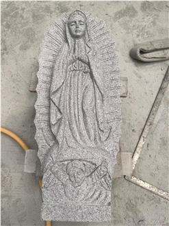 G633 China Grey Granite Serp Top Upright Headstone