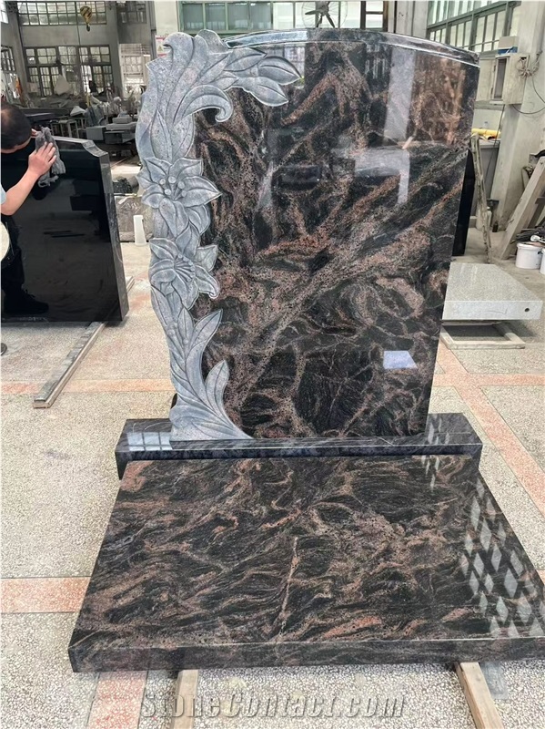 G633 China Grey Granite Serp Top Upright Headstone
