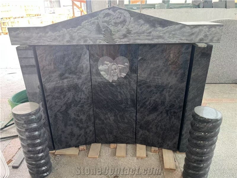 G633 China Grey Granite Serp Top Upright Headstone