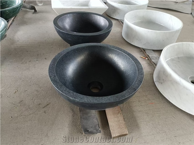 G684 Black Basalt Round  Ash Basins