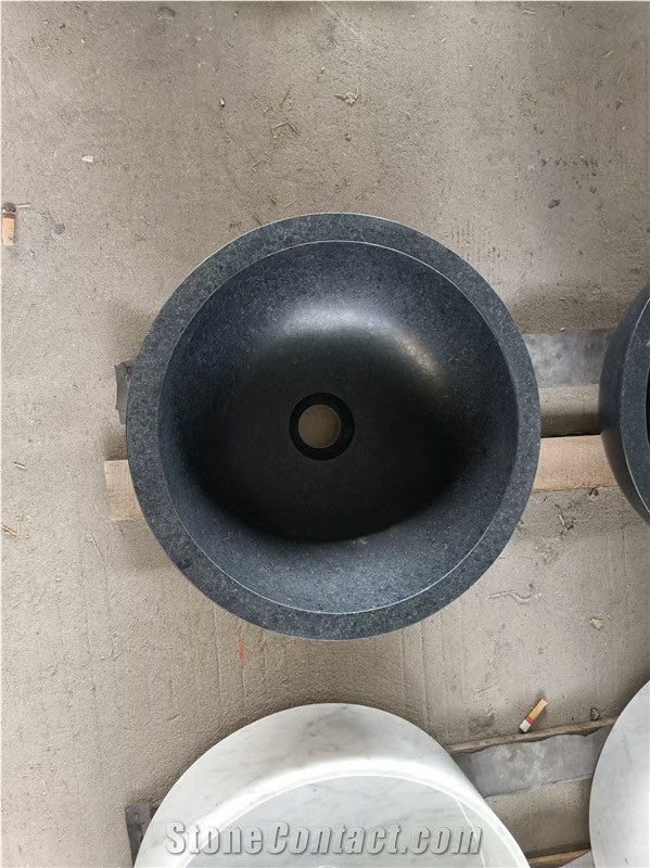 G684 Black Basalt Round  Ash Basins