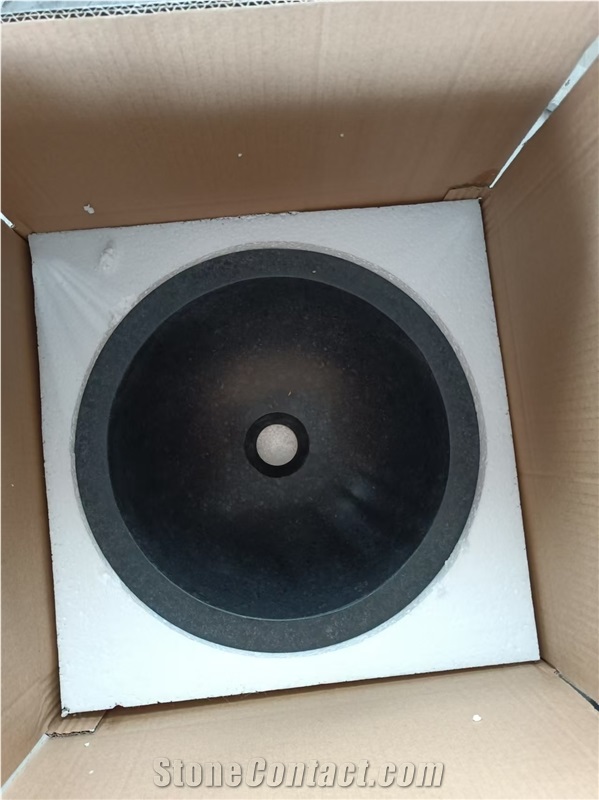 G684 Black Basalt Round  Ash Basins