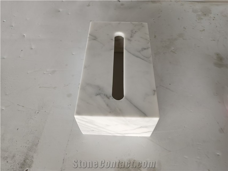 Guangxi White Marble Tissue Box Home Decor Products