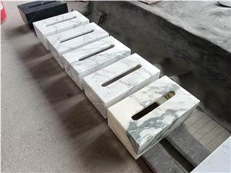 Guangxi White Marble Tissue Box Home Decor Products