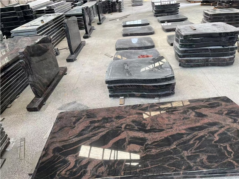 Indian Aurora Granite Tombstone Cover