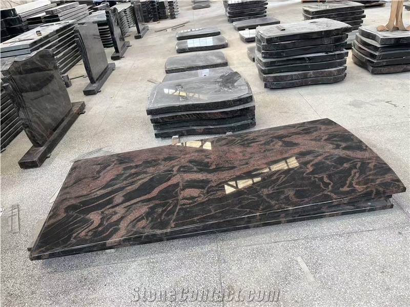 Indian Aurora Granite Tombstone Cover