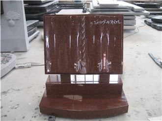 Indian Red Granite Book Style Tombstone