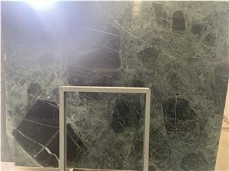 Natural Verde Snowflake Marble Slabs