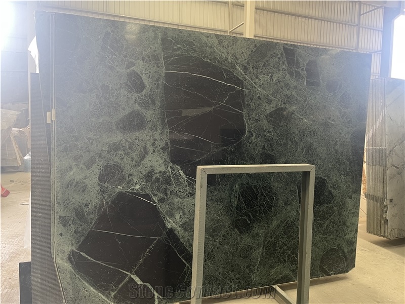 Natural Verde Snowflake Marble Slabs