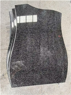 Nero Impala Black Granite Polished Gravestone Western Style