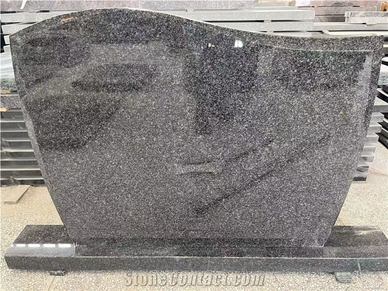 Nero Impala Black Granite Polished Gravestone Western Style