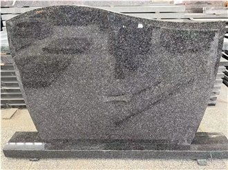 Nero Impala Black Granite Polished Gravestone Western Style