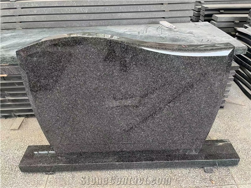 Nero Impala Black Granite Polished Gravestone Western Style