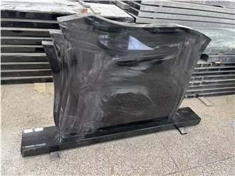 Nero Impala Black Granite Polished Gravestone Western Style