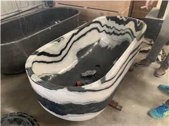 Panda White Marble Bathtub