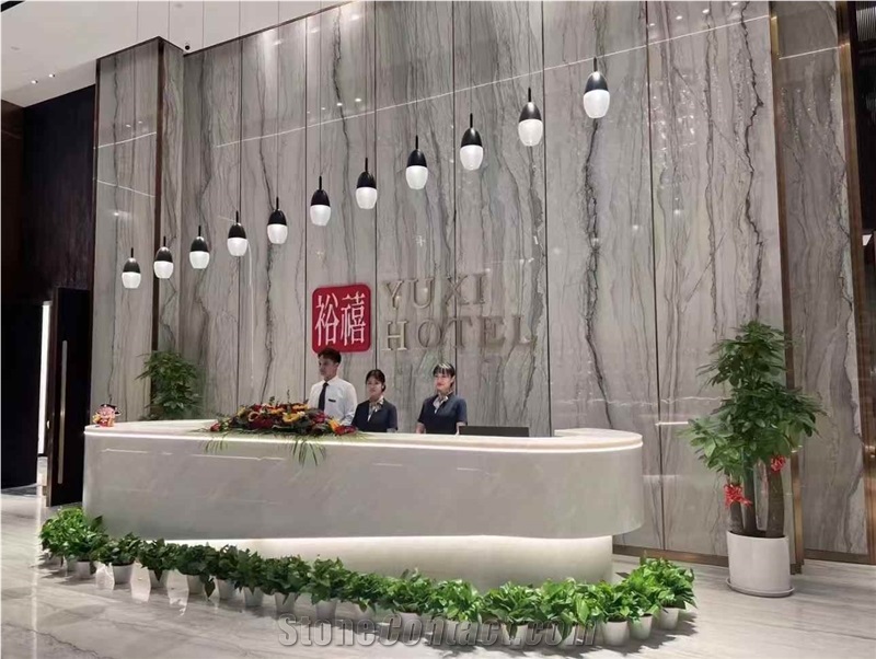 Perla White Quartzite Slabs For Interior Floor  Wall Panel