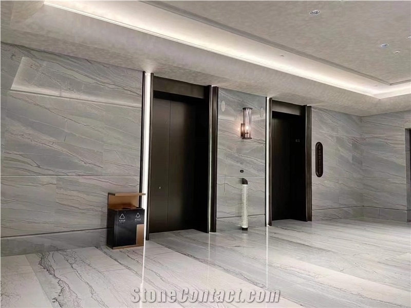 Perla White Quartzite Slabs For Interior Floor  Wall Panel