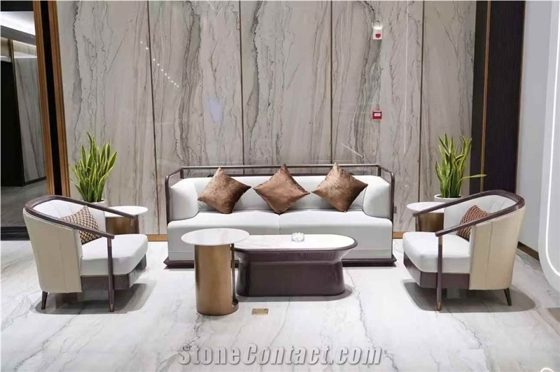 Perla White Quartzite Slabs For Interior Floor  Wall Panel