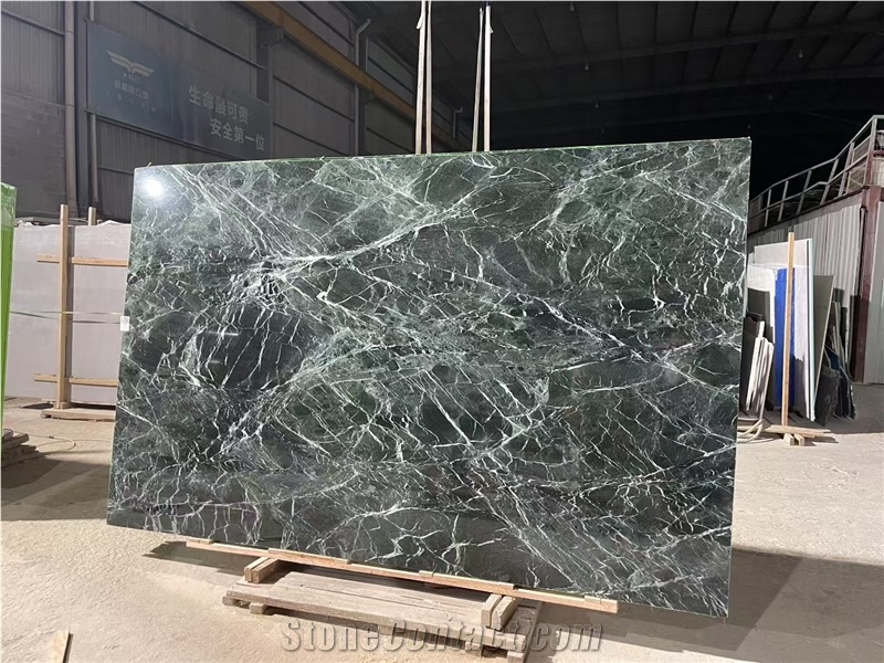 Prada Green Marble Polished Slabs Tiles