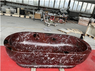 Rosso Levanto Marble Bathtub