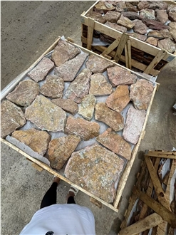 Rust Slate Flagstone Wall Cladding Tiles Splitface Finished
